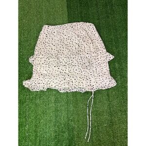 The Edit Polka Dot Tiered Ruffle Mini Skirt Cream Black Metallic Women's SM